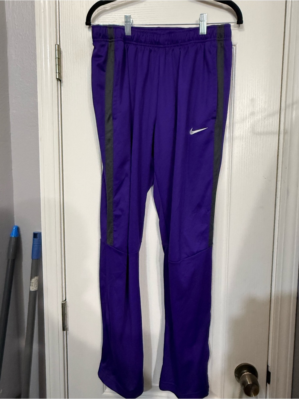 Nike Purple Track Pants with Gray Side Panels